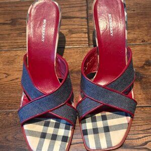 Authentic Burberry Blue Jean Denim Criss/Cross Sandles